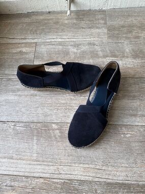 Made in Spain ~ Deep Navy Suede Espadrille Wedges| Size 8